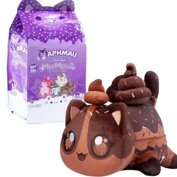 Aphmau Mystery MeeMeows 11" Ice Cream Series Chocolate Ice‎ Cream Cat NEW Rare - Picture 1 of 9